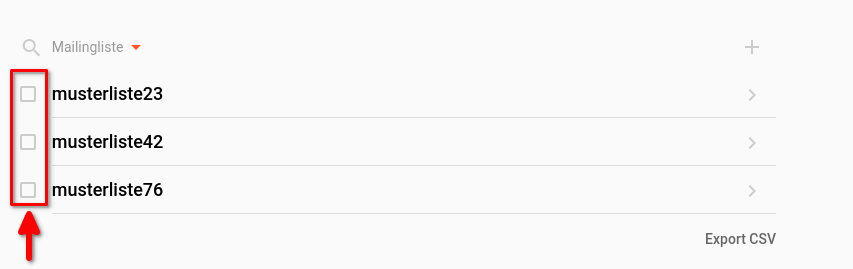 Mailinglisten auswählen